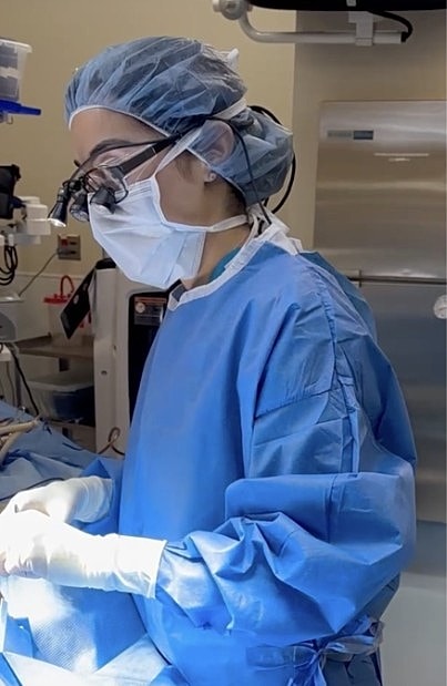 Dr. Dadgostar reviewing 3D imaging with a patient