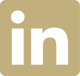 LinkedIn logo on a gold background